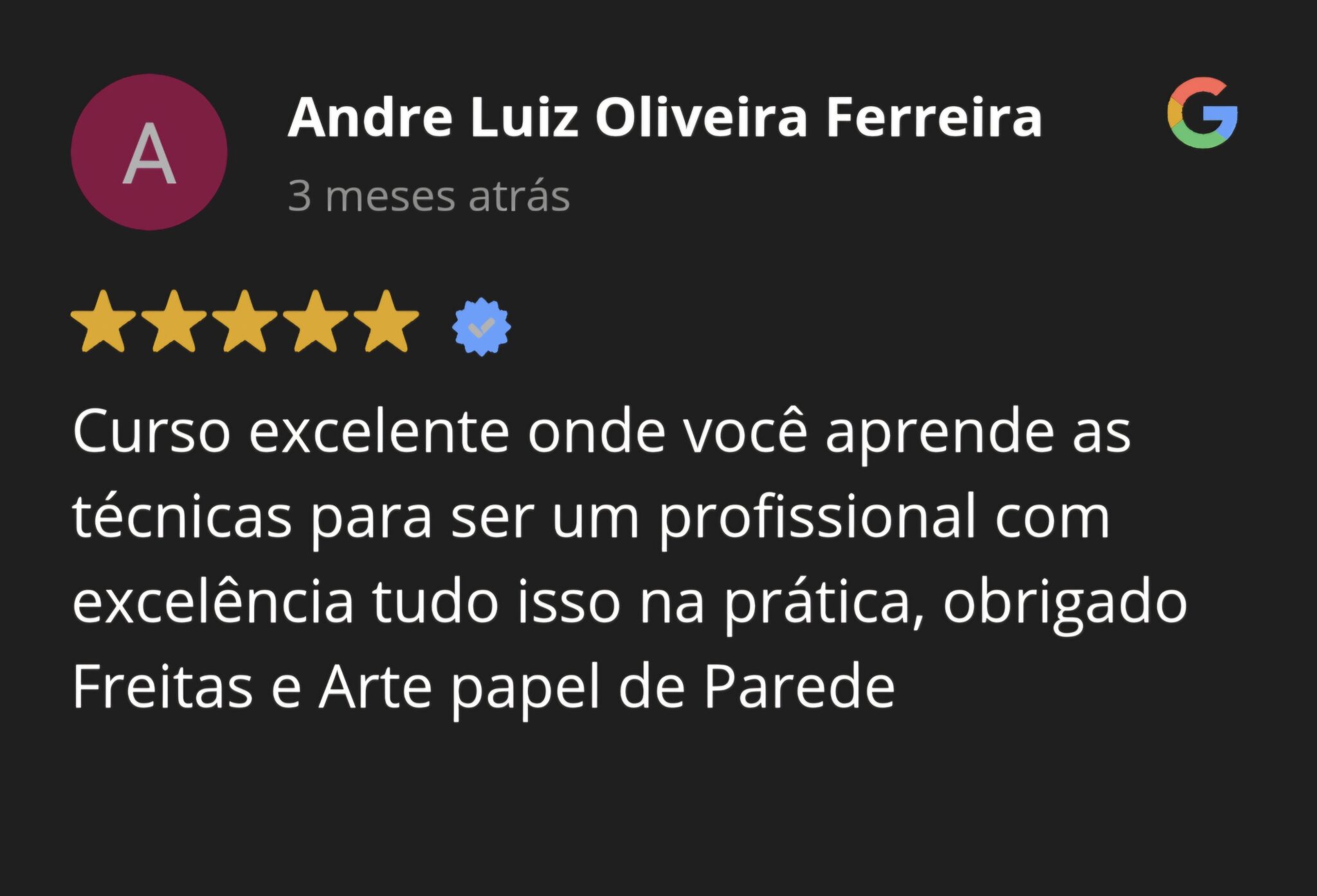 Curso de Instalação de Papel de parede Depoimento Aluno André Luiz